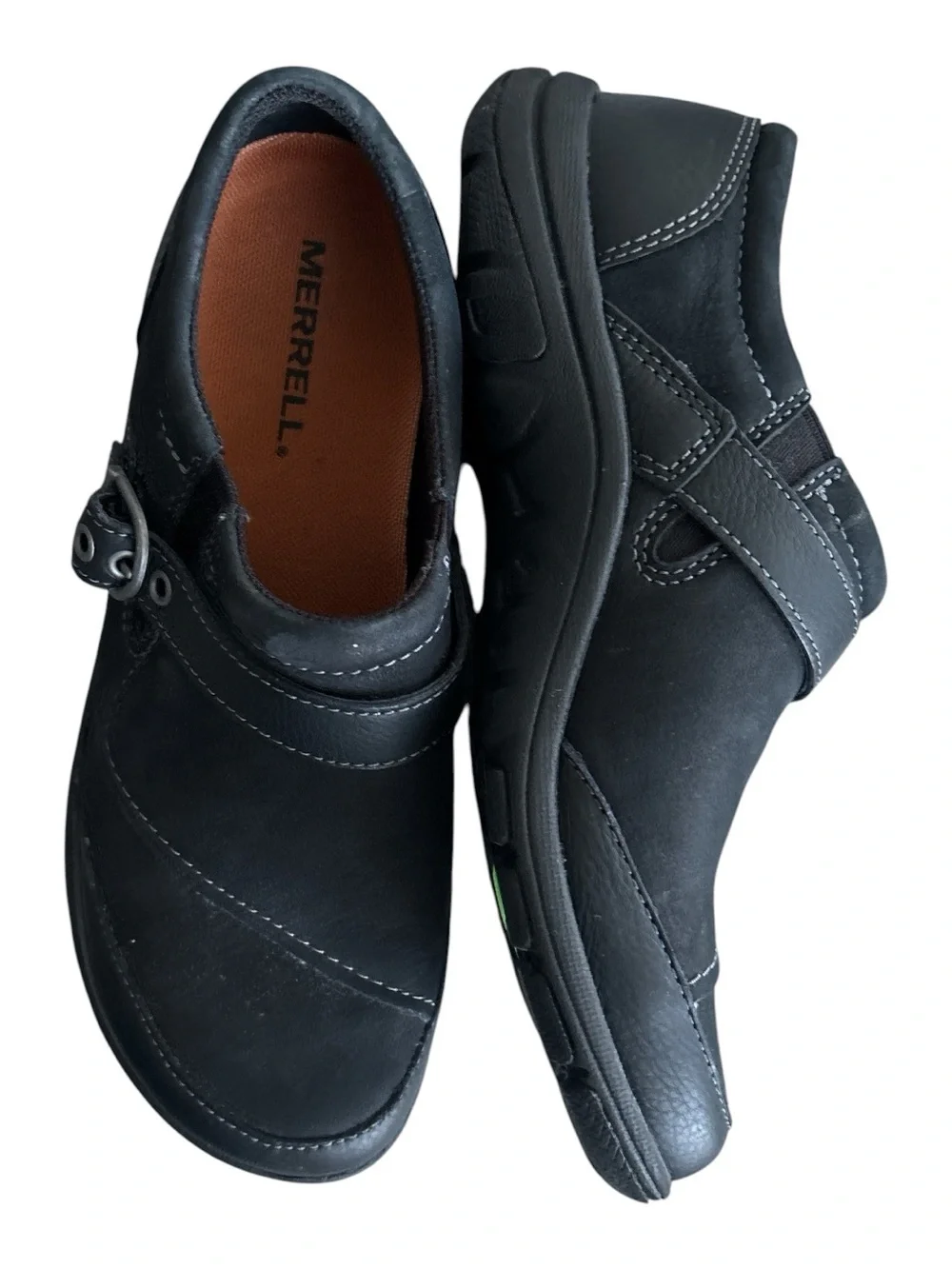 Merrell Dassie Black Slip-On Loafers with Buckle Detail 6